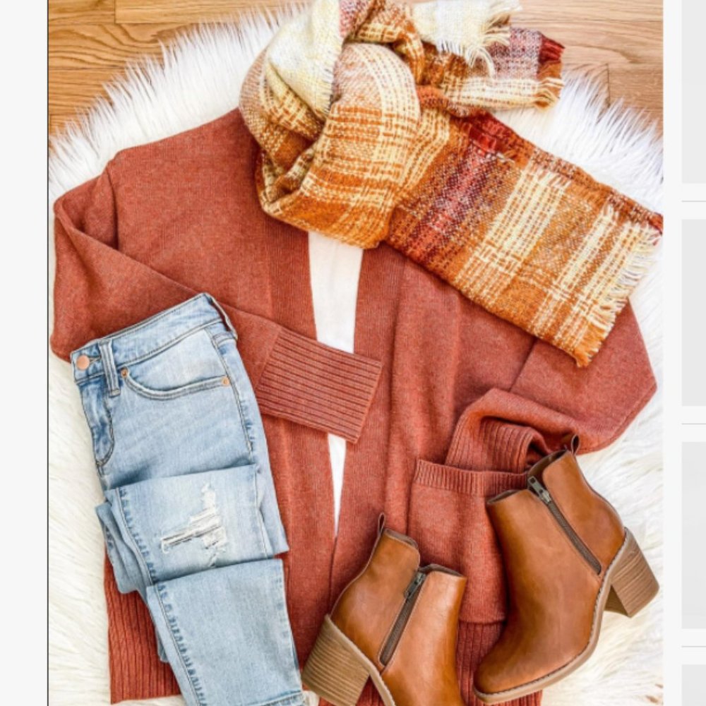 Cozy Rust-Color Cardigan - Picture 9 of 11
